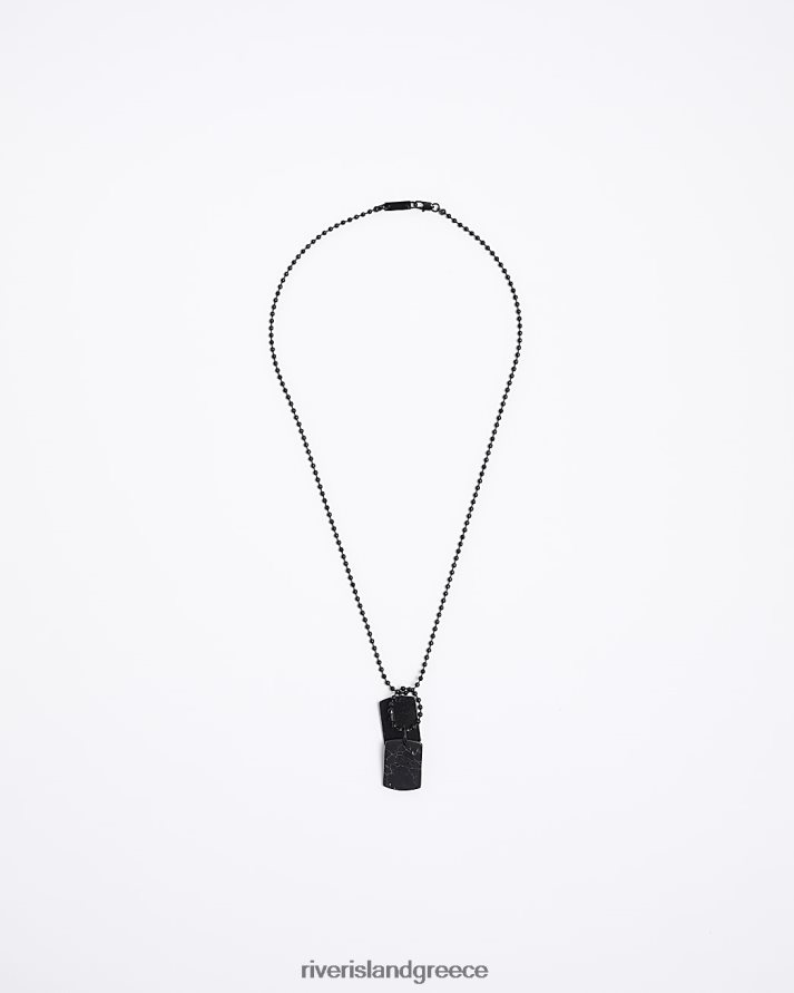 River Island αξεσουάρ μαύρος άνδρες κολιέ με ετικέτα B6N8X5555