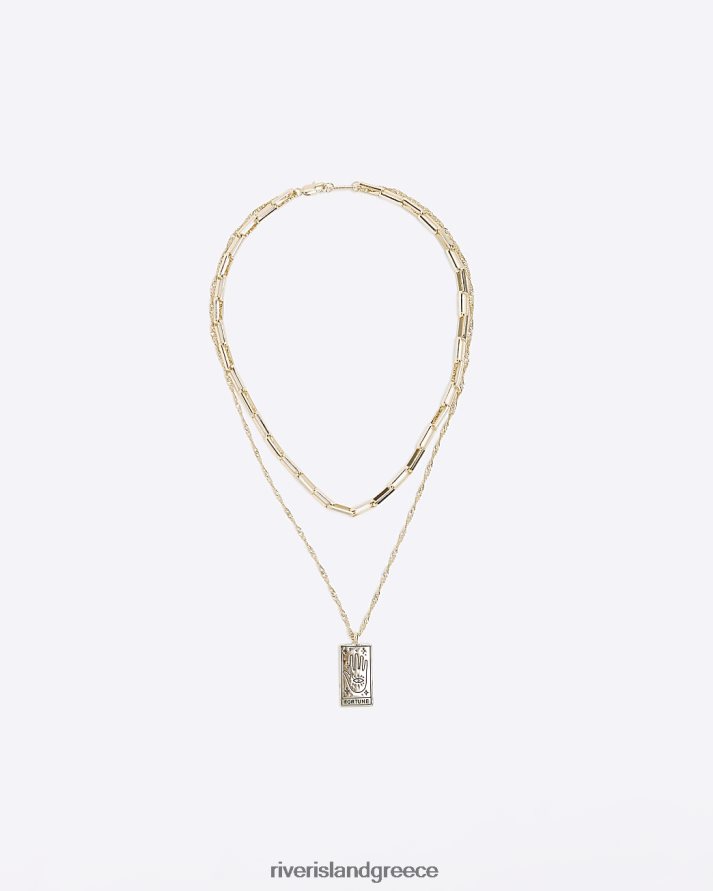 River Island αξεσουάρ ασήμι άνδρες πολυσυσκευασία κολιέ με ετικέτα B6N8X5692