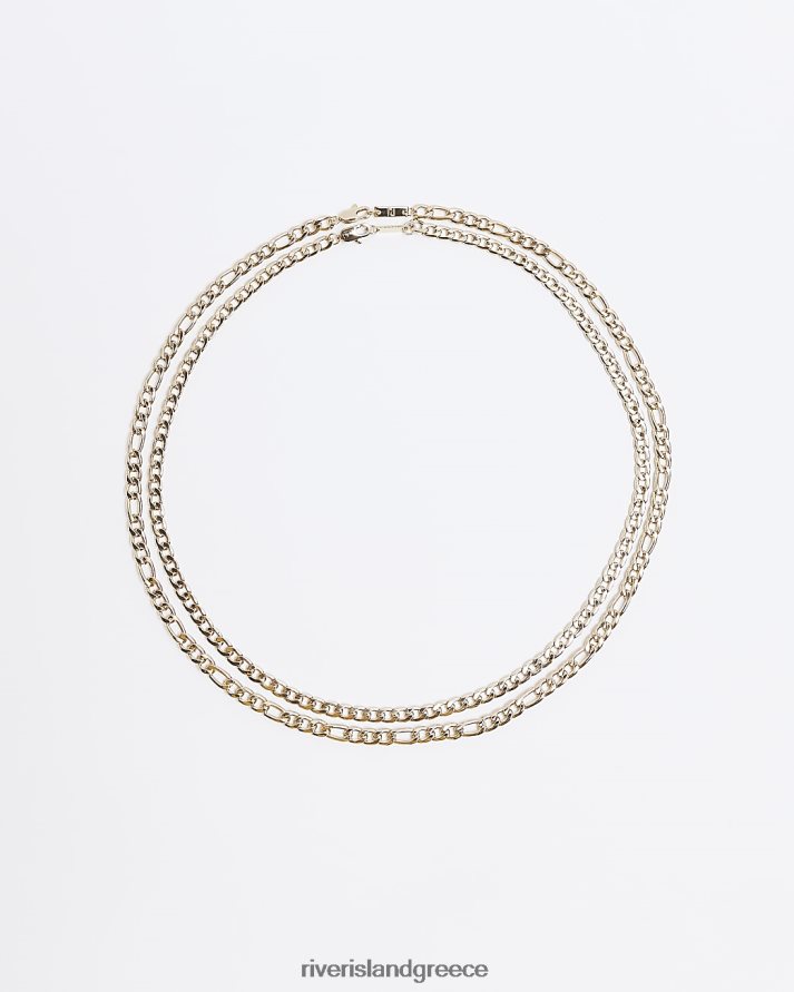 River Island αξεσουάρ χρυσός άνδρες κολιέ πολλαπλών σειρών με κρίκο αλυσίδας χρώματος B6N8X5704