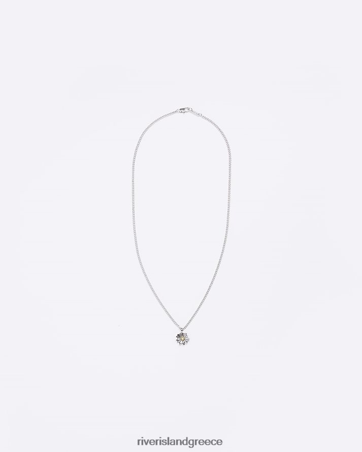 River Island αξεσουάρ ασήμι άνδρες κολιέ χρώματος λουλουδιών B6N8X5864