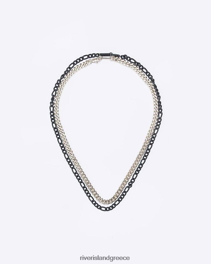 River Island αξεσουάρ χρυσός άνδρες έγχρωμο κολιέ πολλαπλών σειρών B6N8X5891