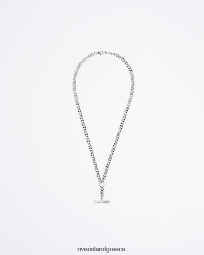 River Island αξεσουάρ ασήμι άνδρες Κολιέ με λεπτομέρεια χρώματος B6N8X5896
