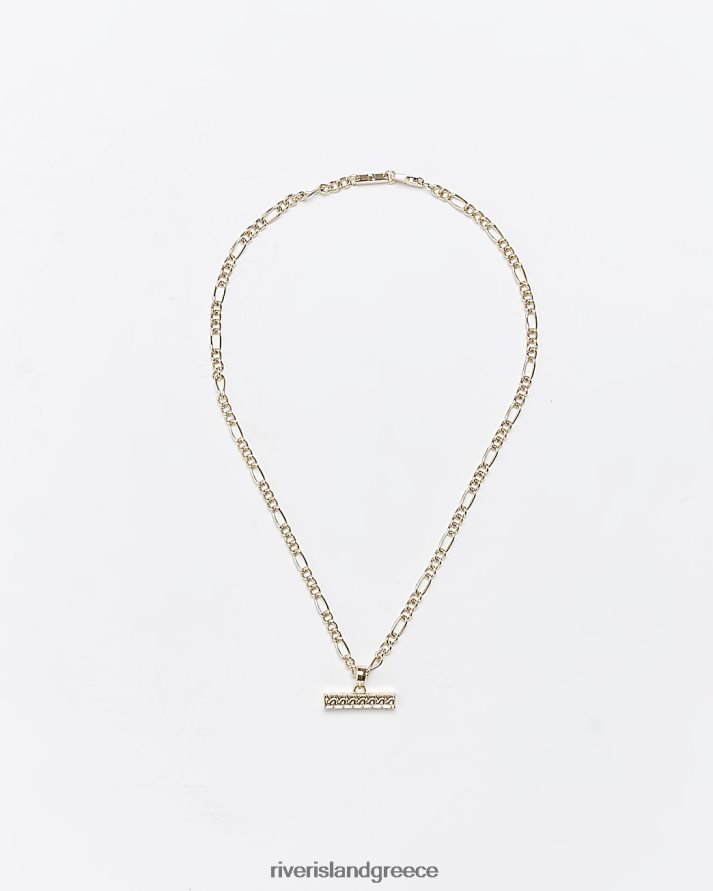 River Island αξεσουάρ χρυσός άνδρες κολιέ σε χρώμα celtic bar B6N8X5531