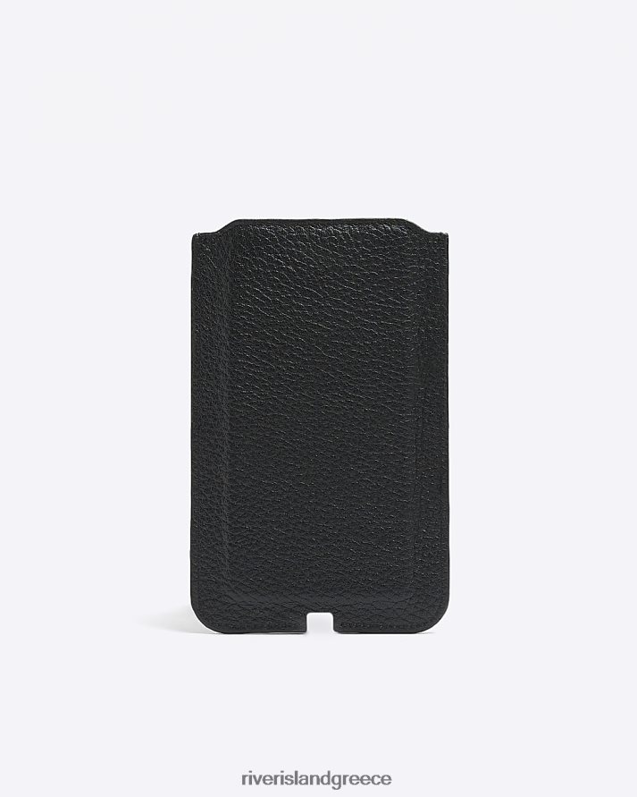 River Island αξεσουάρ μαύρος άνδρες δερμάτινη κάρτα B6N8X2665