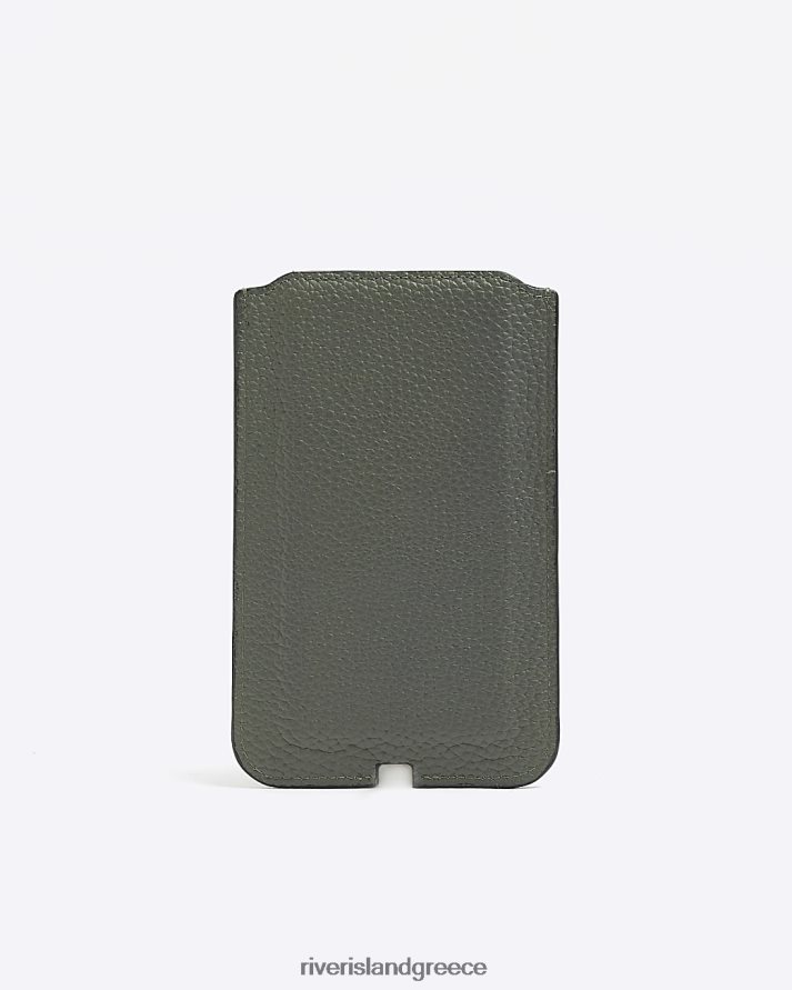 River Island αξεσουάρ χακί άνδρες δερμάτινη κάρτα B6N8X2666
