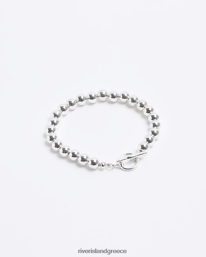 River Island αξεσουάρ ασήμι άνδρες χρωματιστό βραχιόλι με μπάλα B6N8X5549