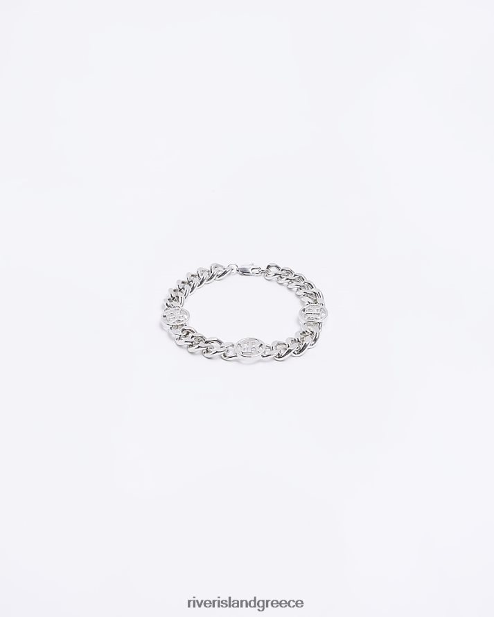 River Island αξεσουάρ ασήμι άνδρες βραχιόλι με κρίκο αλυσίδας χρώματος B6N8X5747