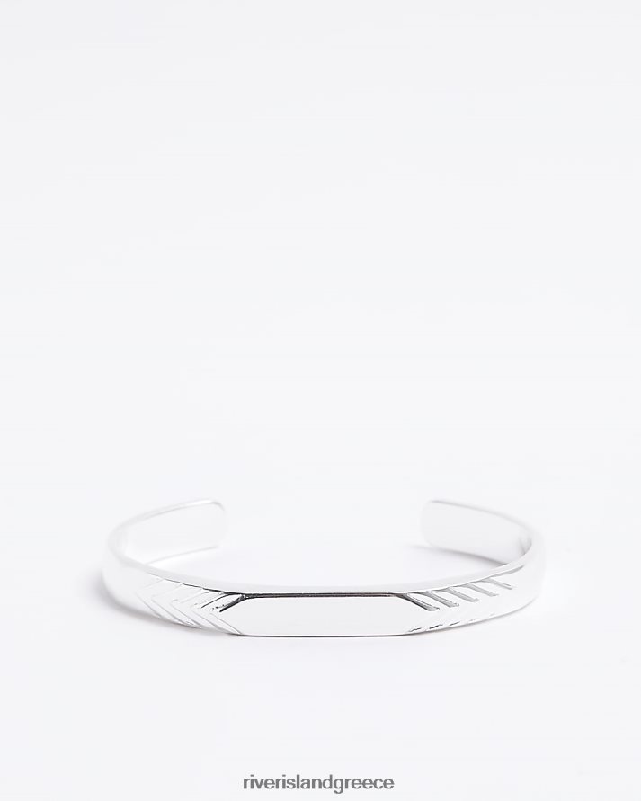 River Island αξεσουάρ ασήμι άνδρες βραχιόλι με χαραγμένο χρώμα B6N8X5894