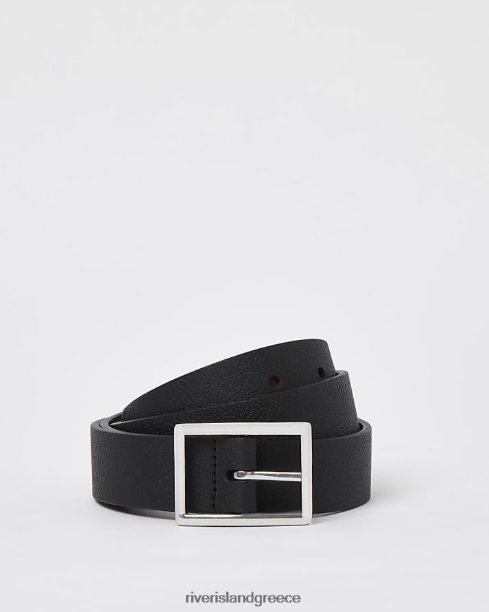 River Island αξεσουάρ μαύρος άνδρες δερμάτινη ζώνη πόρπης B6N8X3130