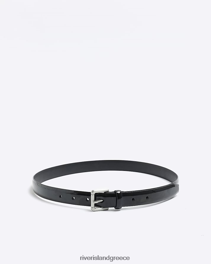 River Island αξεσουάρ μαύρος άνδρες Ζώνη πόρπης από ψεύτικο λουστρίνι B6N8X5679