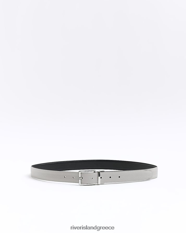 River Island αξεσουάρ μαύρος άνδρες ρυθμιζόμενη ζώνη πόρπης B6N8X5796