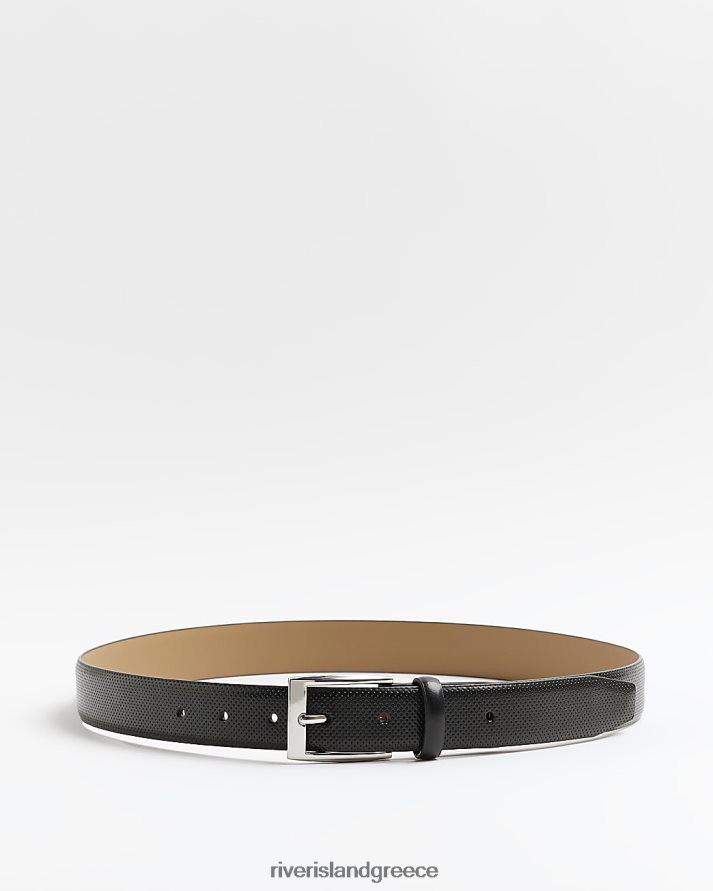 River Island αξεσουάρ μαύρος άνδρες διάτρητη ζώνη B6N8X5932
