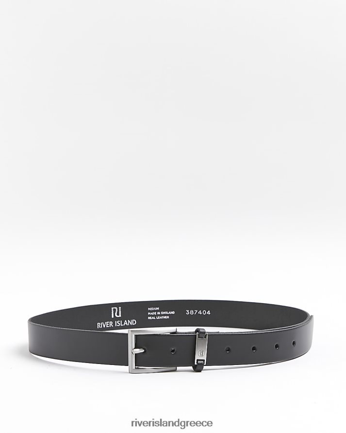River Island αξεσουάρ μαύρος άνδρες δερμάτινη ζώνη ri B6N8X3103