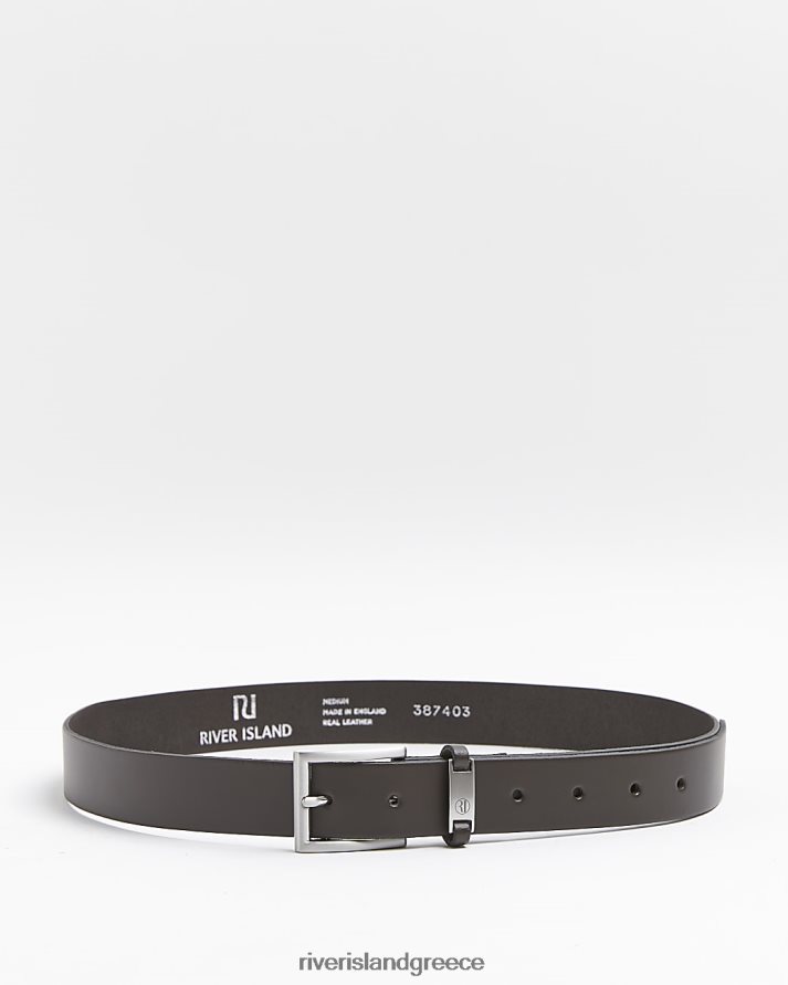 River Island αξεσουάρ καφέ άνδρες δερμάτινη ζώνη ri B6N8X3104