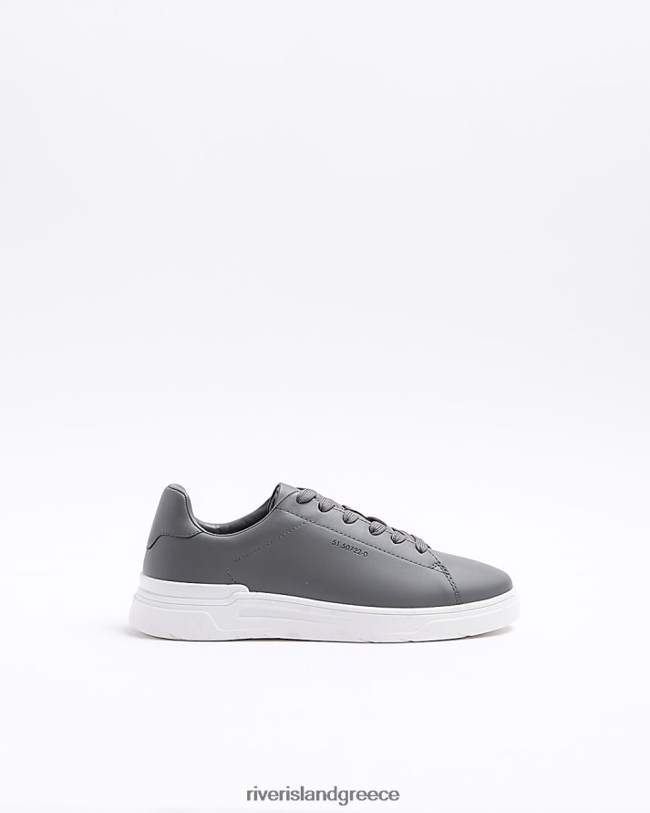 River Island είδη υπόδησης γκρί άνδρες προπονητές με κορδόνια B6N8X5442