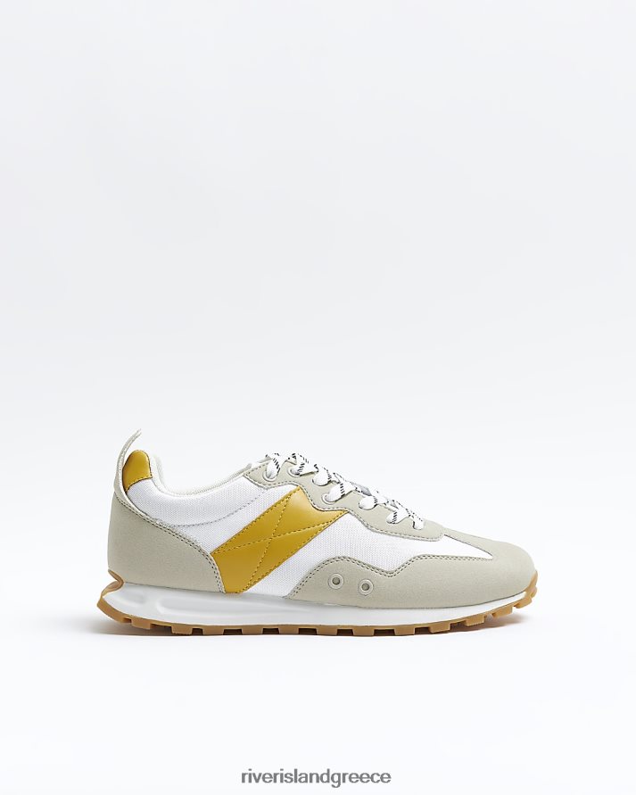 River Island είδη υπόδησης κίτρινος άνδρες ρετρό εκπαιδευτές B6N8X5991