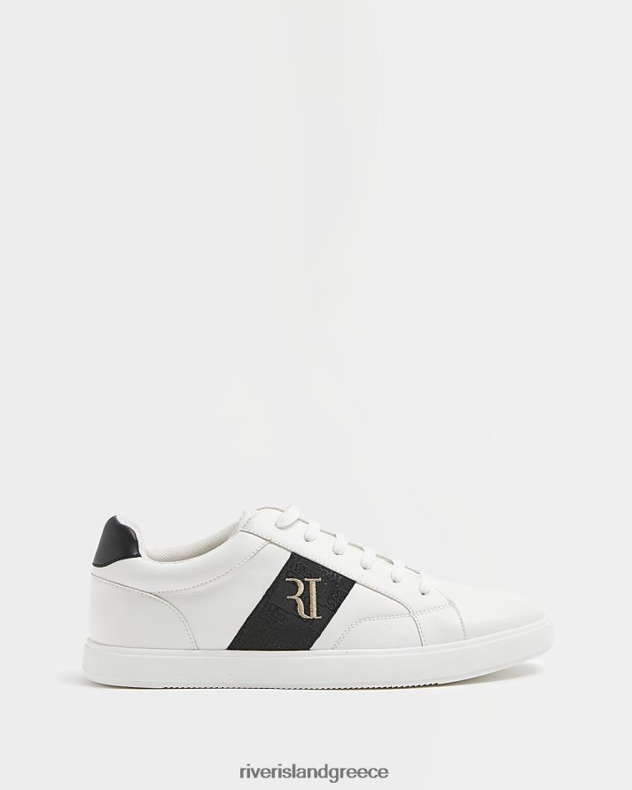 River Island είδη υπόδησης άσπρο άνδρες ri stripe trainers B6N8X3108