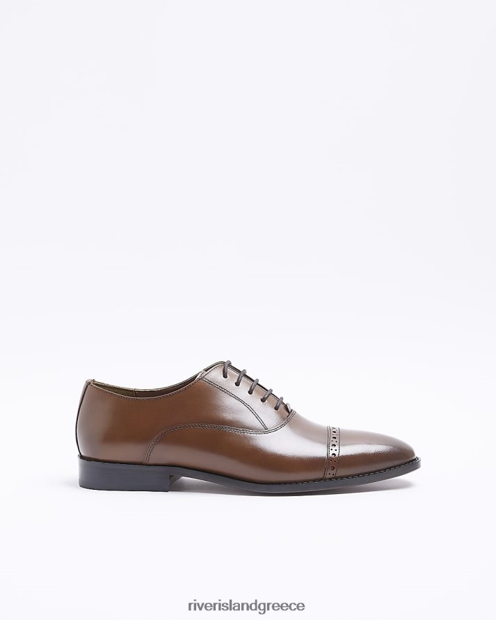 River Island είδη υπόδησης καφέ άνδρες δερμάτινα παπούτσια brogue oxford B6N8X5915