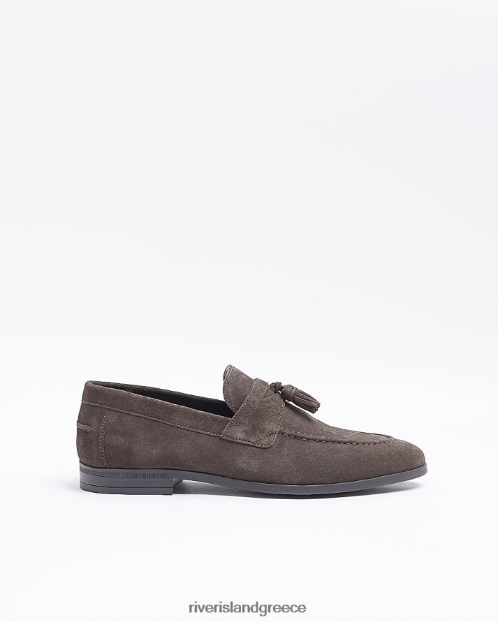 River Island είδη υπόδησης καφέ άνδρες loafers με λεπτομέρεια καστόρι με φούντα B6N8X2865