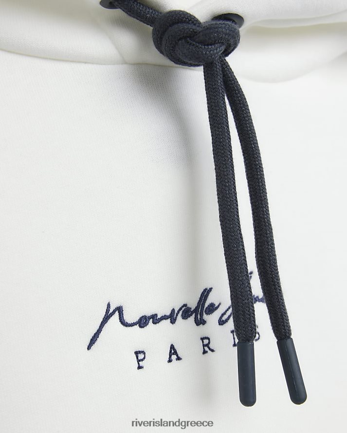 River Island ενδύματα άσπρο άνδρες κανονική εφαρμογή color block hoodie B6N8X5844