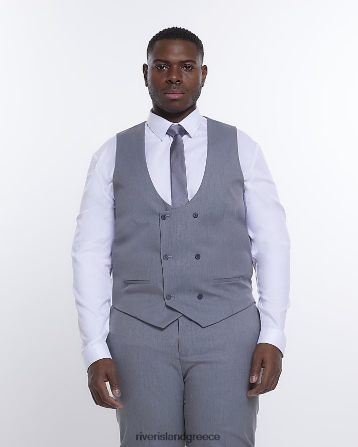 River Island ενδύματα γκρί άνδρες μεγάλο & ψηλό κοκαλιάρικο γιλέκο B6N8X3159