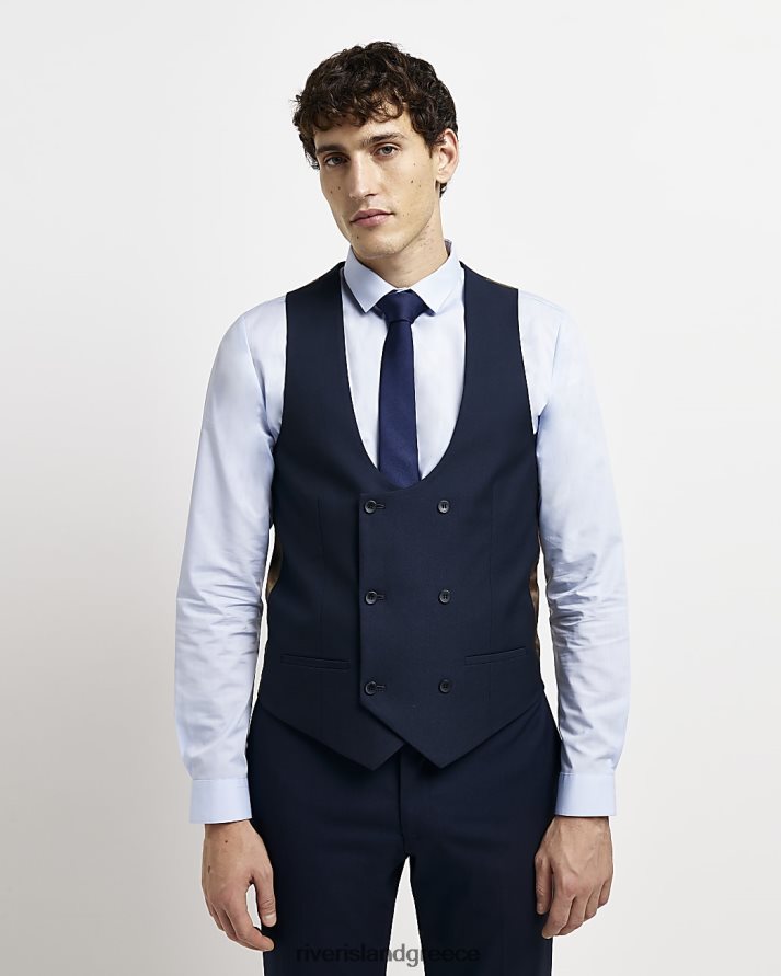 River Island ενδύματα ΠΟΛΕΜΙΚΟ ΝΑΥΤΙΚΟ άνδρες γιλέκο twill κανονικής εφαρμογής B6N8X5717