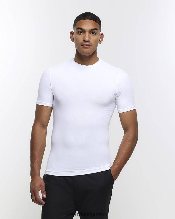River Island ενδύματα άσπρο άνδρες μυϊκή μπλούζα B6N8X2326