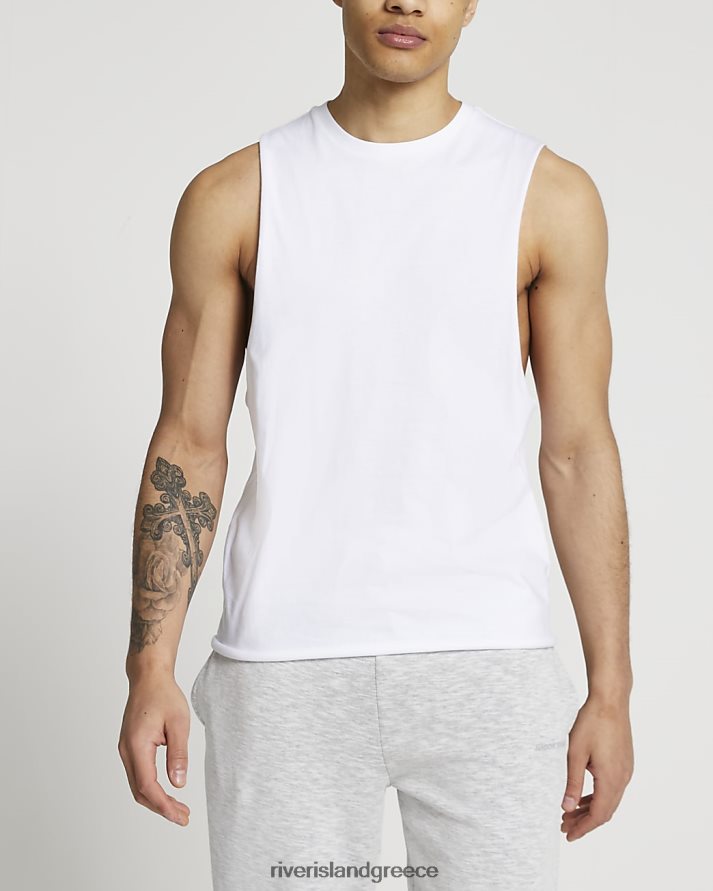 River Island ενδύματα άσπρο άνδρες γιλέκο κανονικής εφαρμογής B6N8X2597