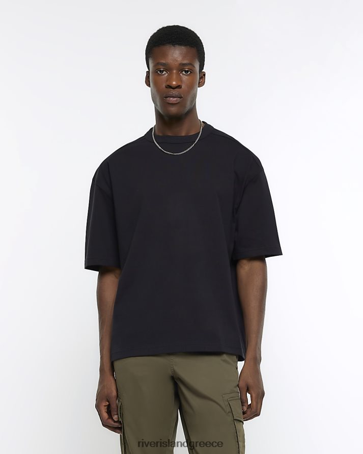 River Island ενδύματα μαύρος άνδρες μπλουζάκι στούντιο σε μπλουζάκι B6N8X5760