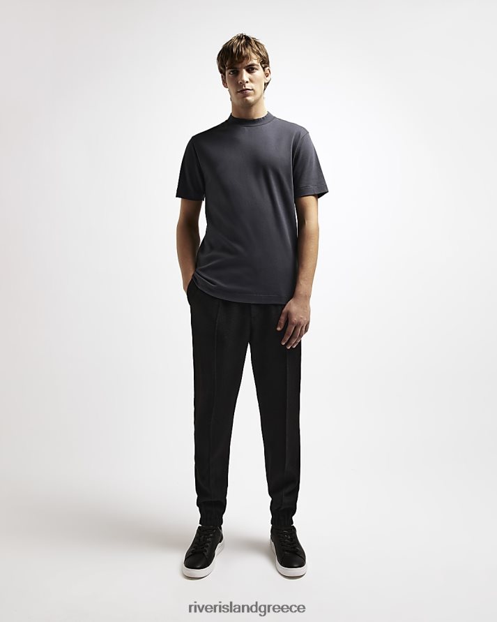 River Island ενδύματα γκρί άνδρες Μπλουζάκι με ψηλό λαιμό με λεπτή εφαρμογή ri studio B6N8X2566