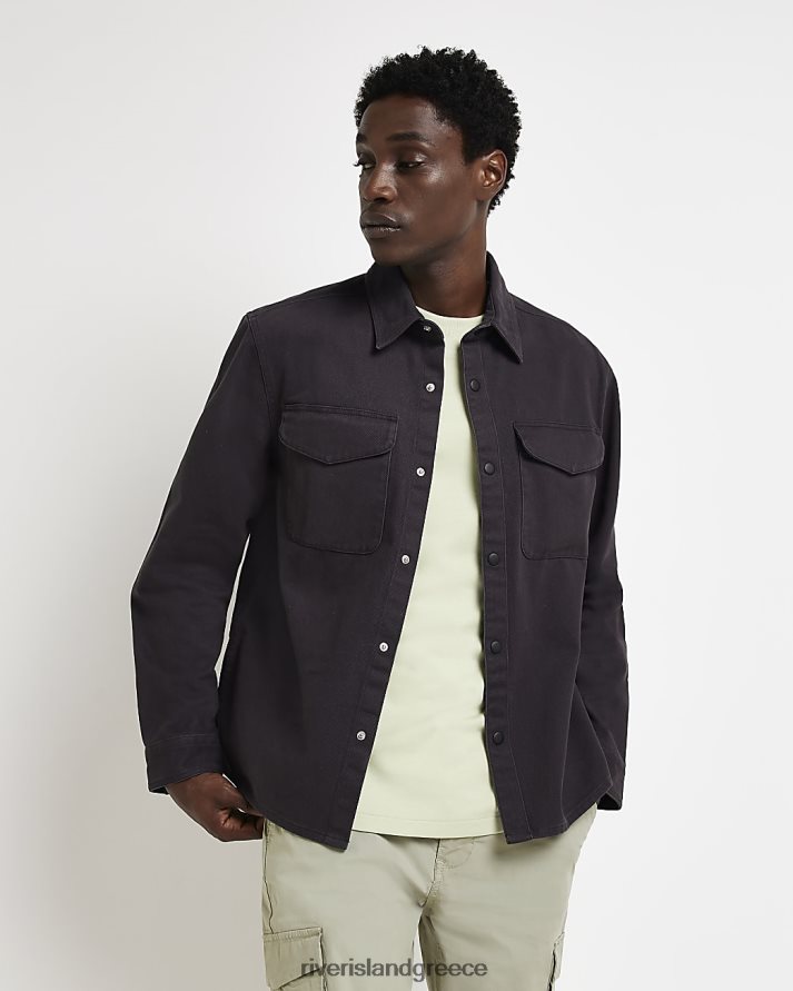 River Island ενδύματα γκρί άνδρες μακρυμάνικο σάκο κανονικής εφαρμογής B6N8X2810