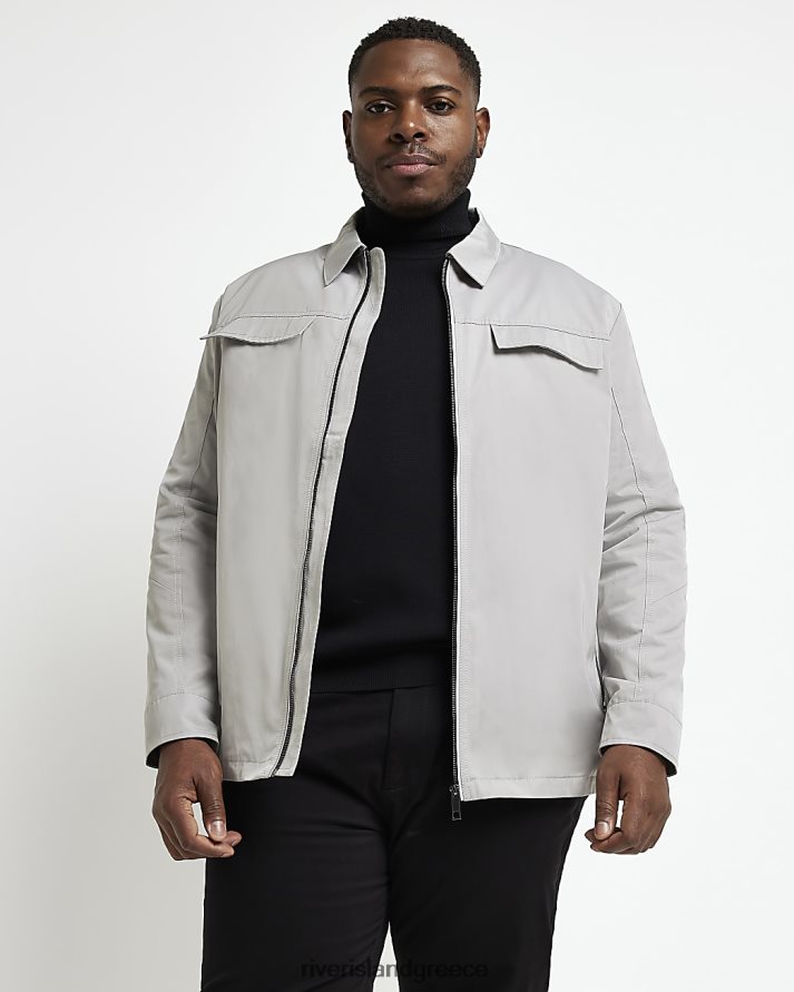 River Island ενδύματα γκρί άνδρες μεγάλο και ψηλό φόρεμα κανονικής εφαρμογής B6N8X3168