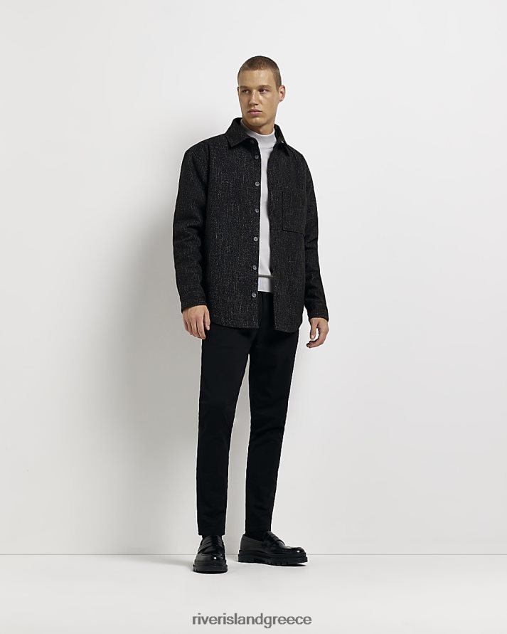 River Island ενδύματα μαύρος άνδρες κανονική εφαρμογή με επένδυση B6N8X5396