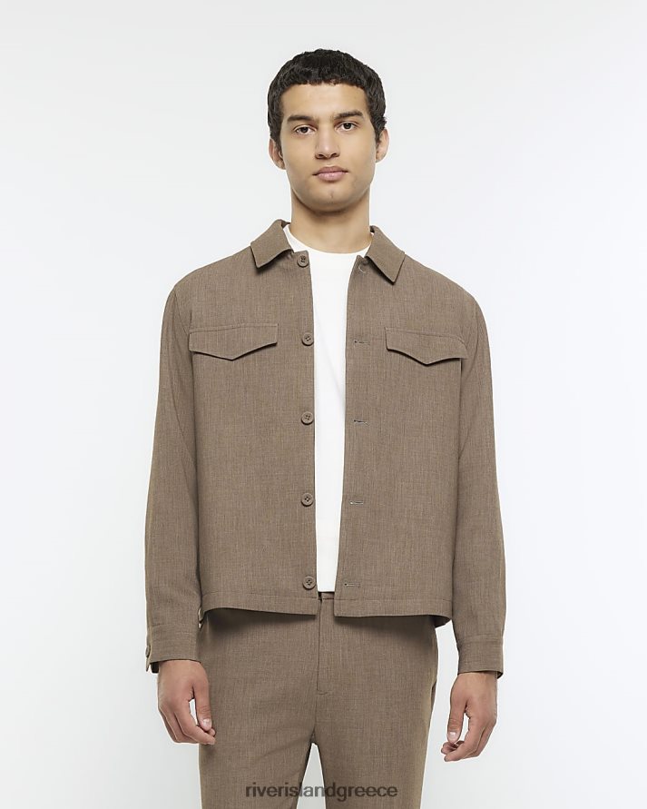 River Island ενδύματα μπεζ άνδρες ανάλαφρο σακάκι με κανονική εφαρμογή B6N8X5607