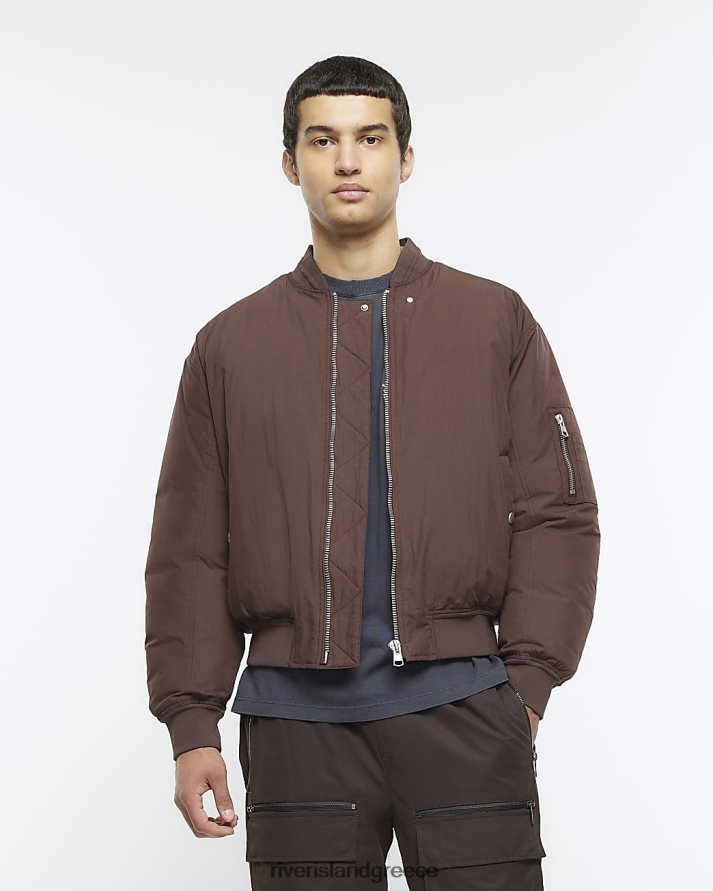 River Island ενδύματα σκουριά άνδρες κανονική εφαρμογή με επένδυση bomber jacket B6N8X5630