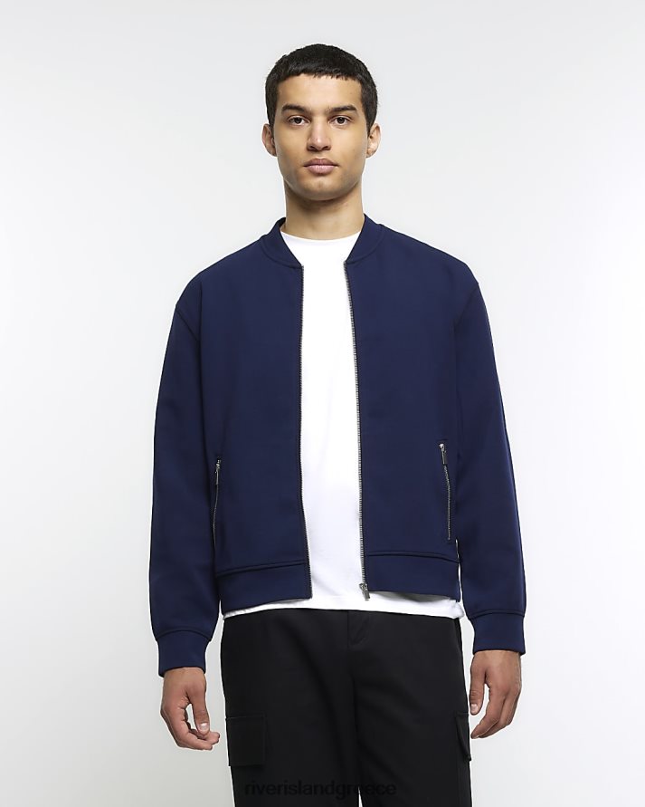 River Island ενδύματα ΠΟΛΕΜΙΚΟ ΝΑΥΤΙΚΟ άνδρες κανονική εφαρμογή neoprene bomber jacket B6N8X5479
