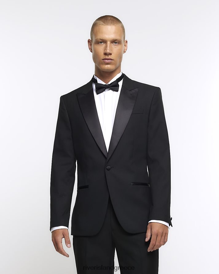 River Island ενδύματα μαύρος άνδρες σακάκι σμόκιν με slim fit B6N8X2916