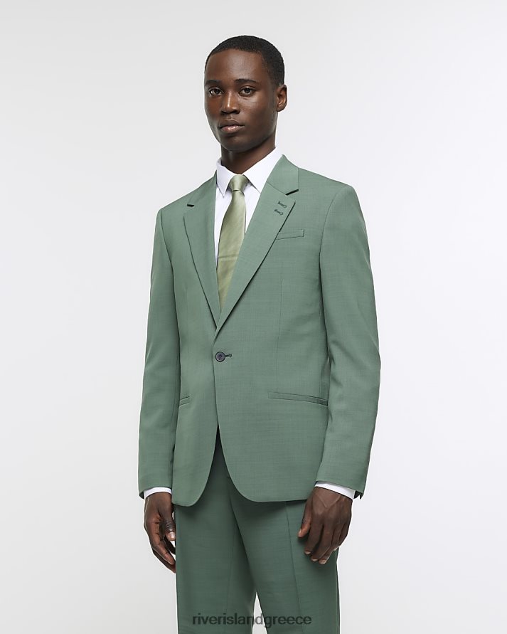 River Island ενδύματα πράσινος άνδρες slim fit κοστούμι σακάκι B6N8X5458