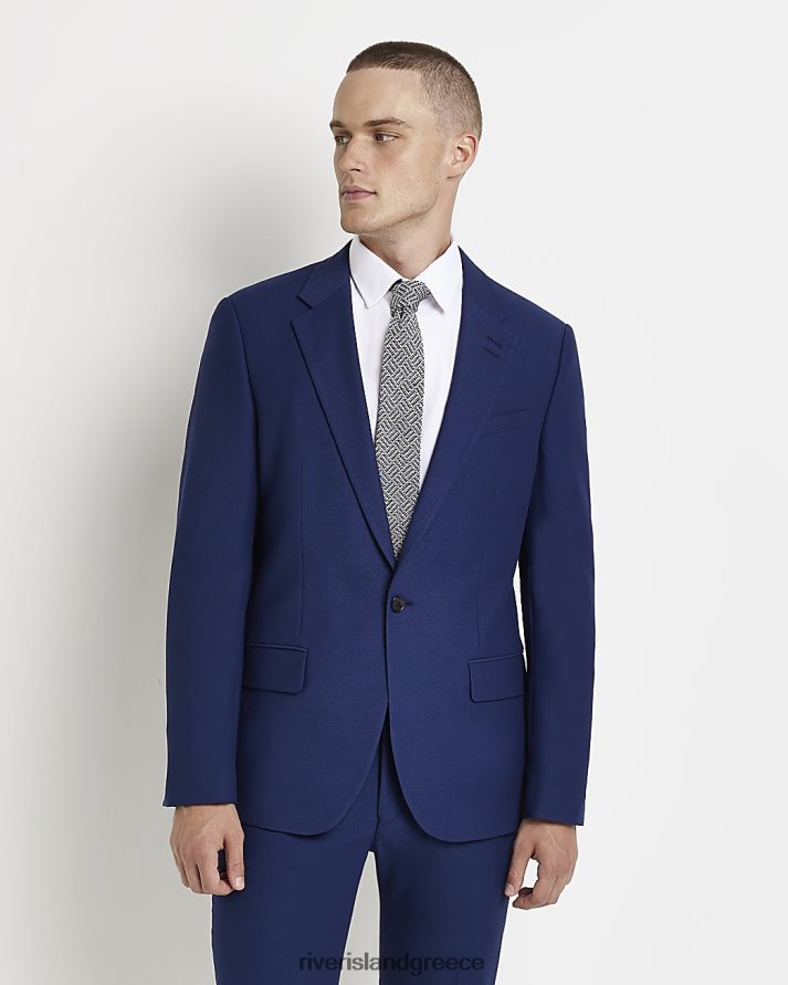 River Island ενδύματα γαλάζιο άνδρες slim fit τζάκετ twill suit B6N8X3025