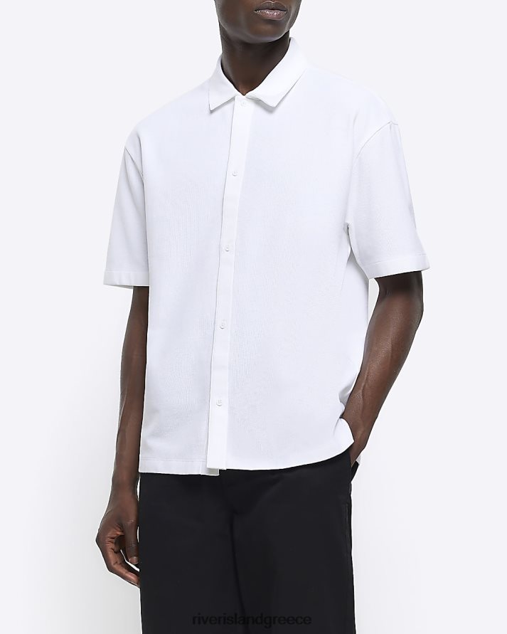 River Island ενδύματα άσπρο άνδρες κοντομάνικο μπλουζάκι με κανονική εφαρμογή B6N8X2681