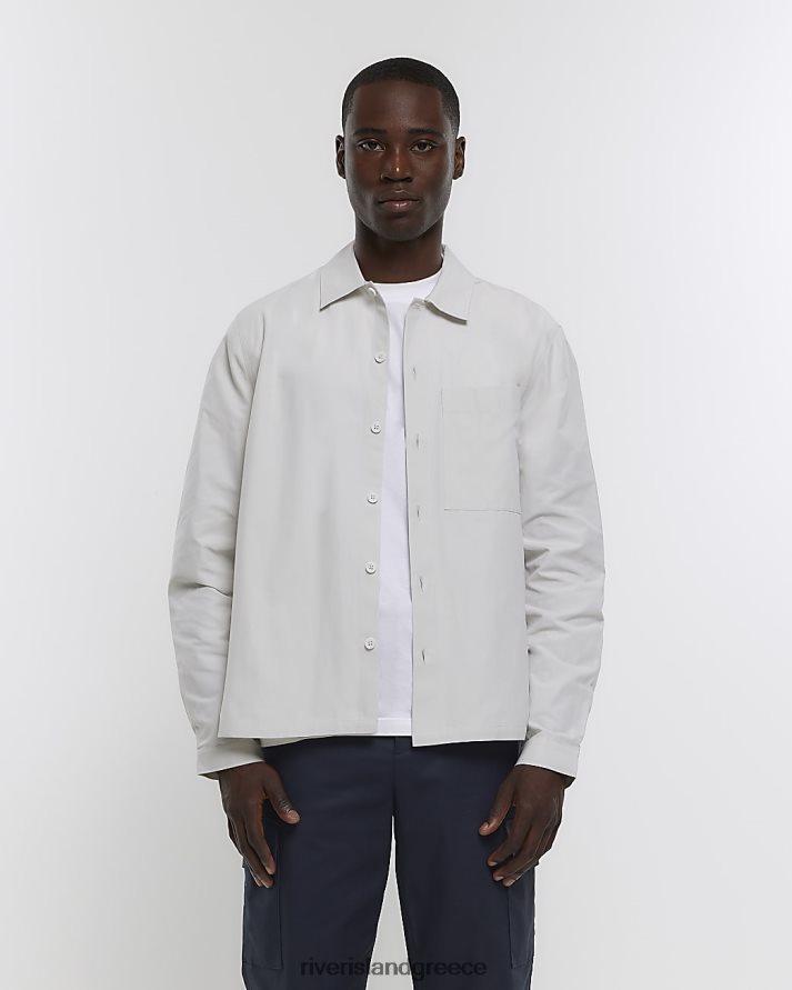 River Island ενδύματα γκρί άνδρες ελαφρύ μπλουζάκι με κανονική εφαρμογή B6N8X2848