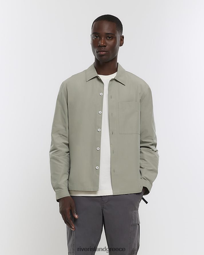 River Island ενδύματα χακί άνδρες ελαφρύ μπλουζάκι με κανονική εφαρμογή B6N8X2849