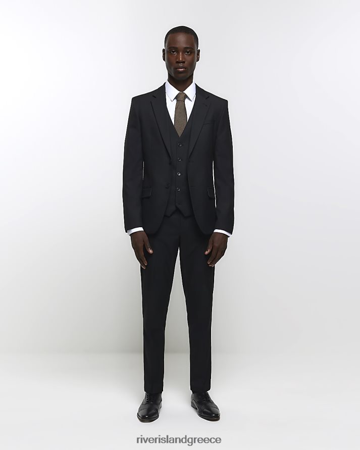 River Island ενδύματα μαύρος άνδρες παντελόνι με στενή εφαρμογή B6N8X2492