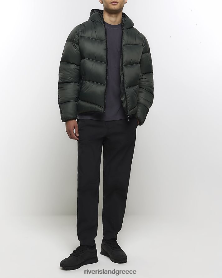 River Island ενδύματα μαύρος άνδρες κανονική εφαρμογή έλξη στο παντελόνι B6N8X2716