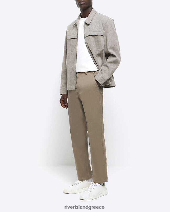 River Island ενδύματα μπεζ άνδρες κομψό παντελόνι σε ίσια γραμμή B6N8X2779