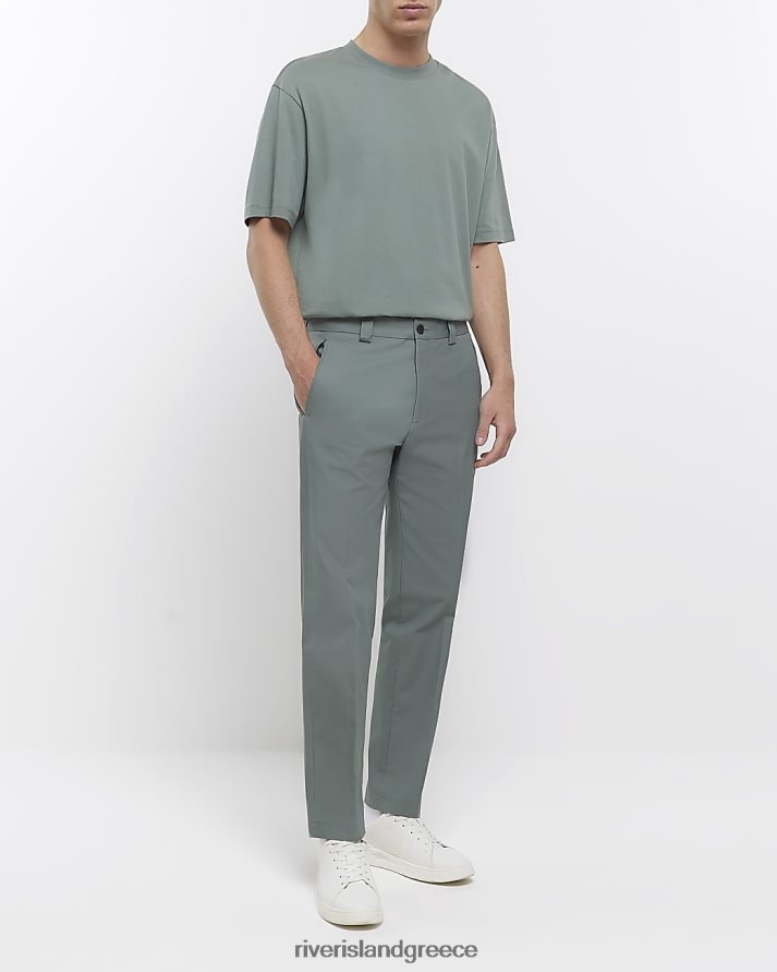 River Island ενδύματα πράσινος άνδρες έξυπνο παντελόνι με κωνική εφαρμογή B6N8X2951