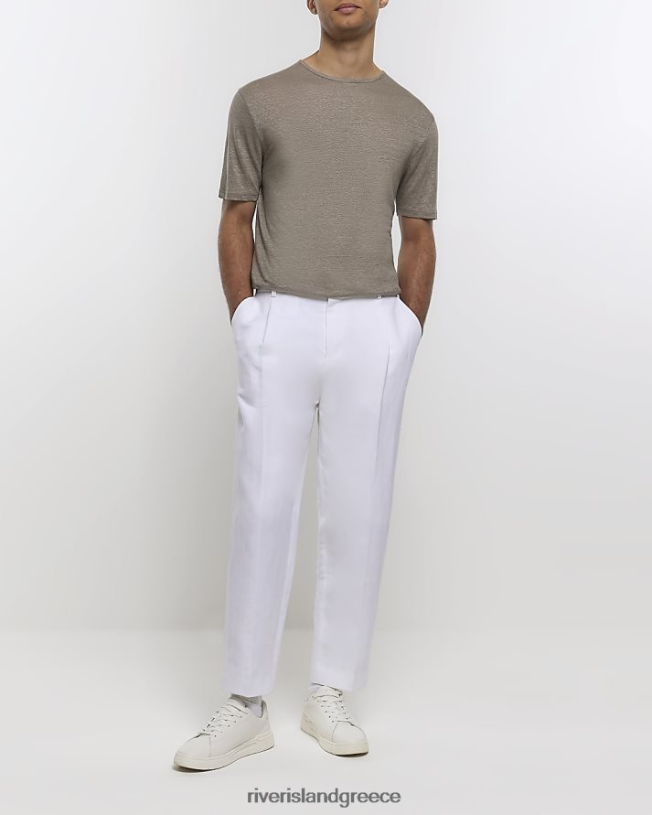 River Island ενδύματα άσπρο άνδρες παντελόνι σε συνδυασμό με κωνική εφαρμογή B6N8X2984