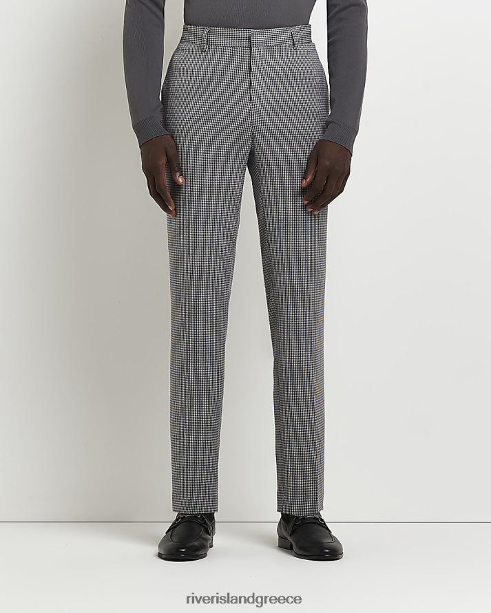 River Island ενδύματα γκρί άνδρες παντελόνι κοστούμι με στενή εφαρμογή B6N8X3018