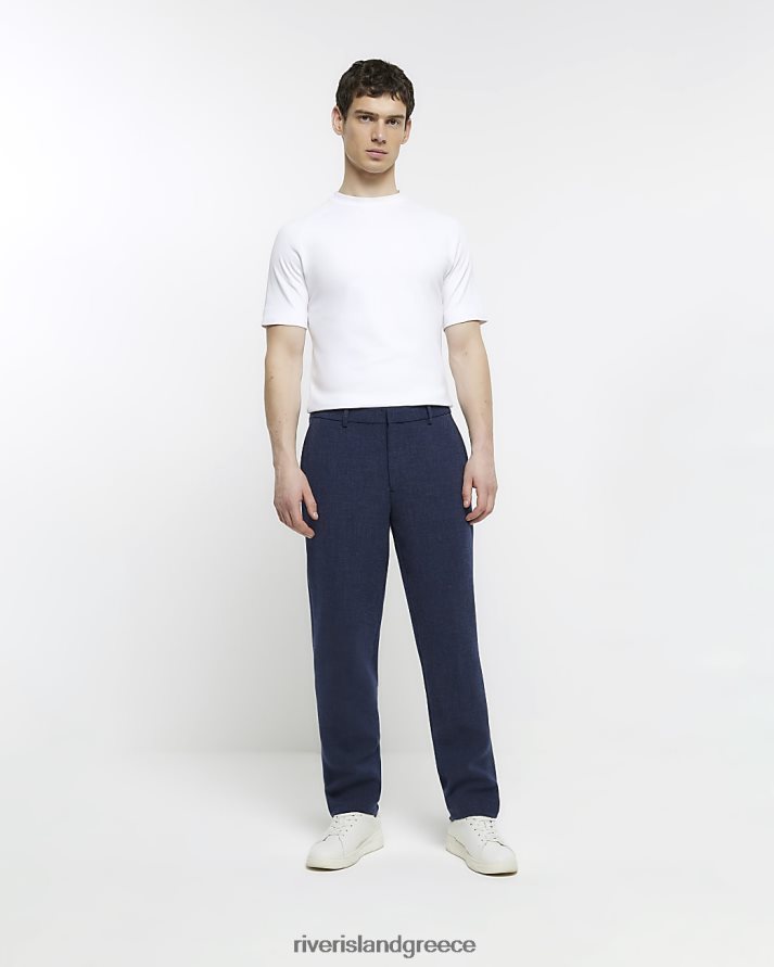 River Island ενδύματα ΠΟΛΕΜΙΚΟ ΝΑΥΤΙΚΟ άνδρες έξυπνο παντελόνι με λεπτή υφή B6N8X5770