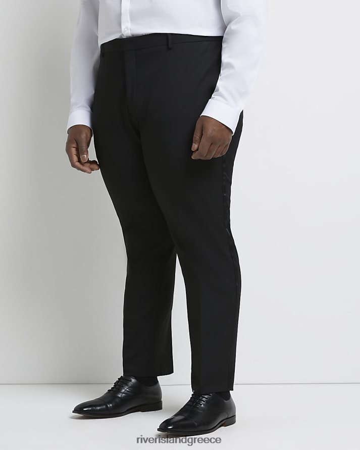 River Island ενδύματα μαύρος άνδρες μεγάλο & ψηλό λεπτό σμόκιν παντελόνι B6N8X5985